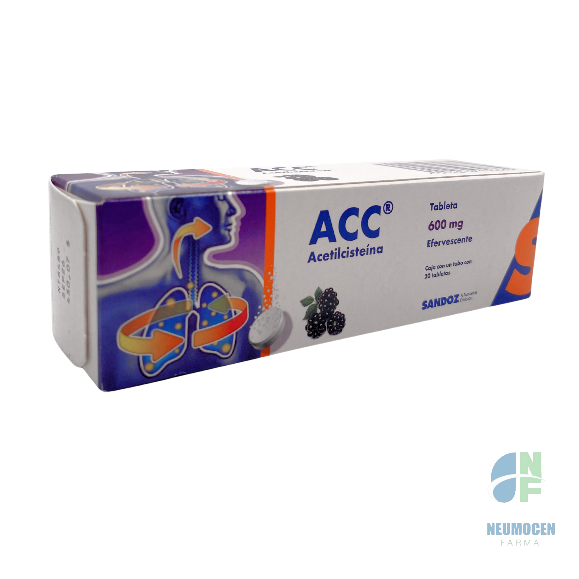 Caja con un tubo con 20 tabletas efervescentes