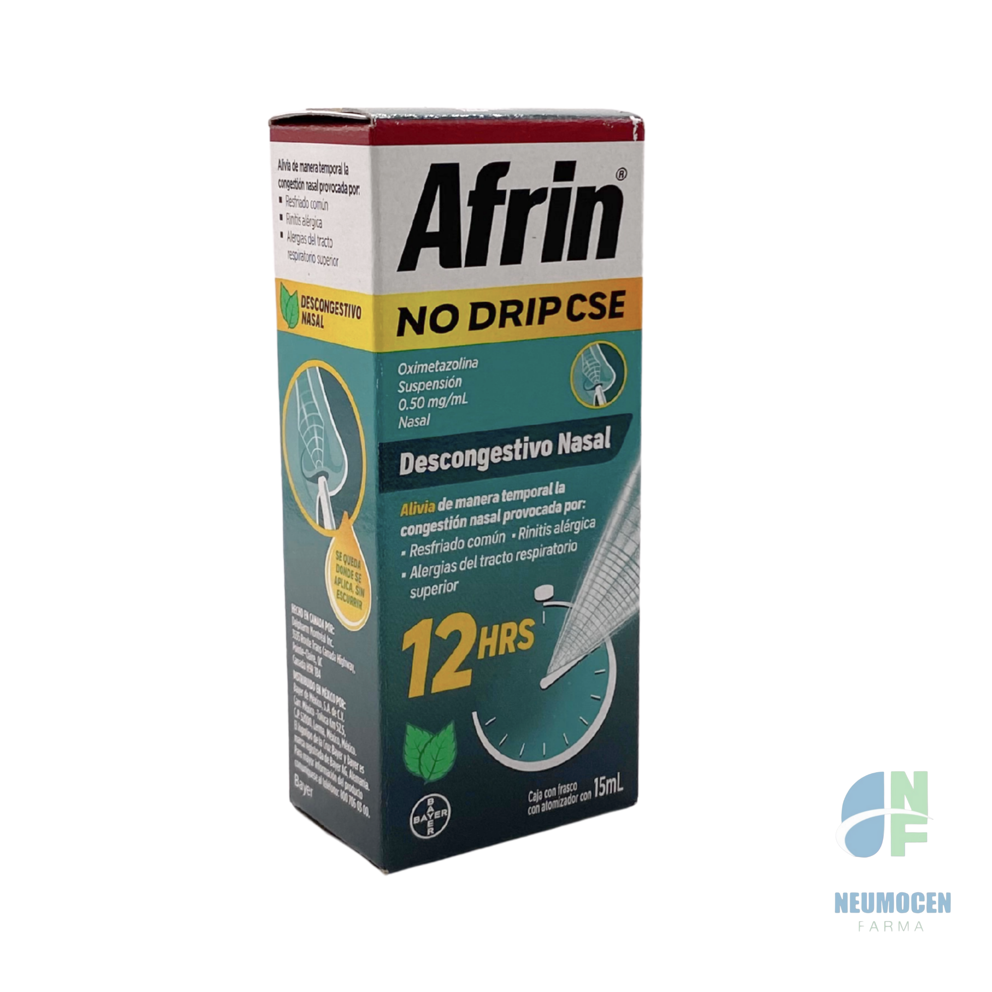 Caja con frasco con atomizador con 15 ml