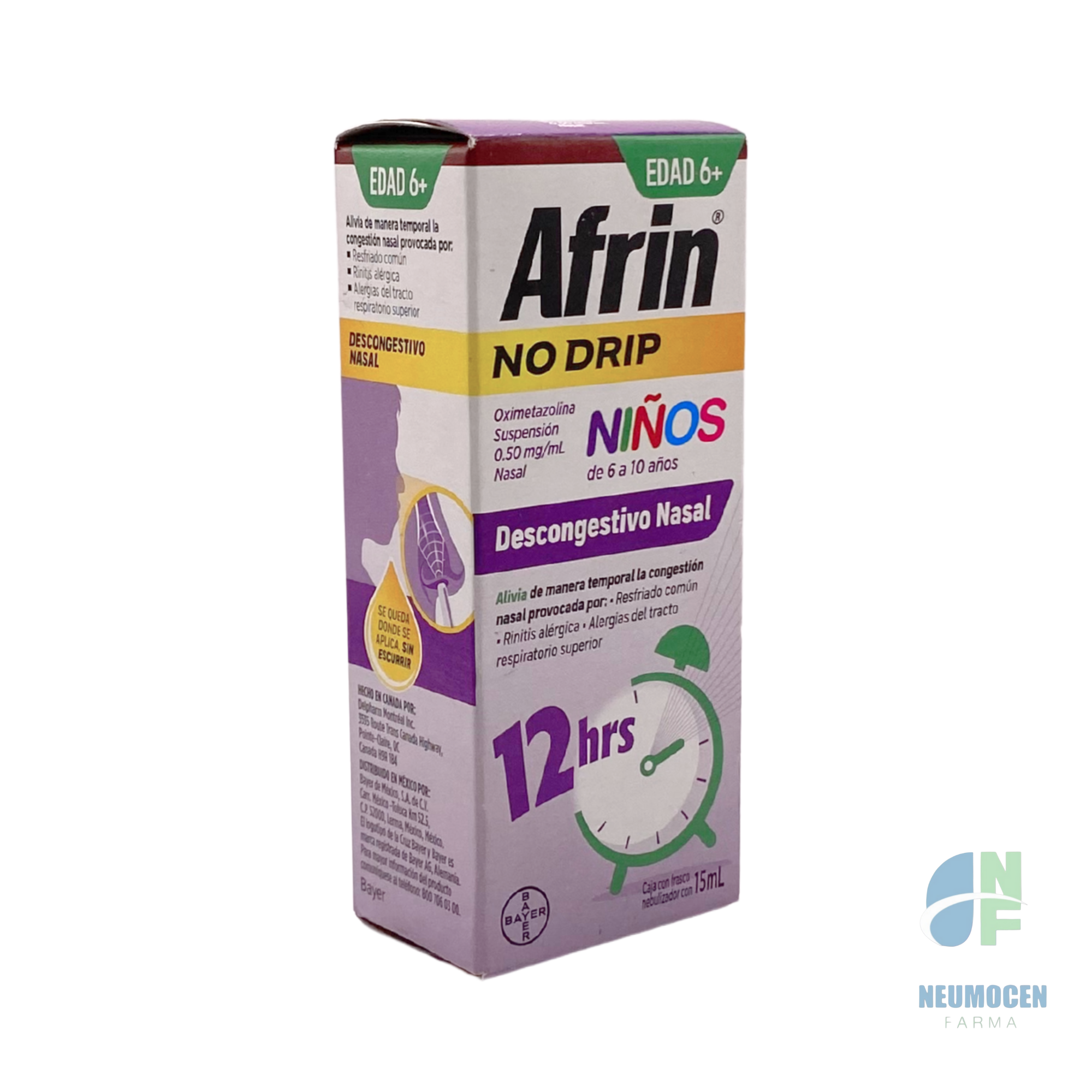 Caja con frasco nebulizador con 15 ml