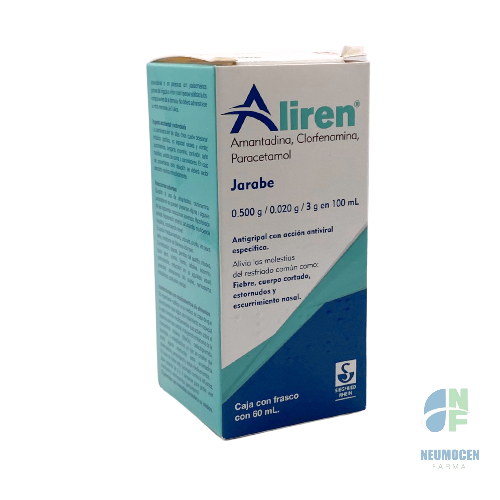 Caja con frasco con 60 ml