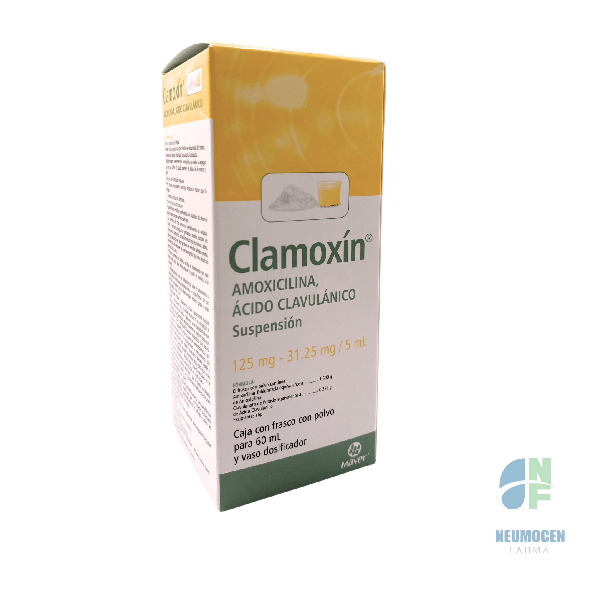 Caja con frasco con polvo para 60 ml y vaso dosificador