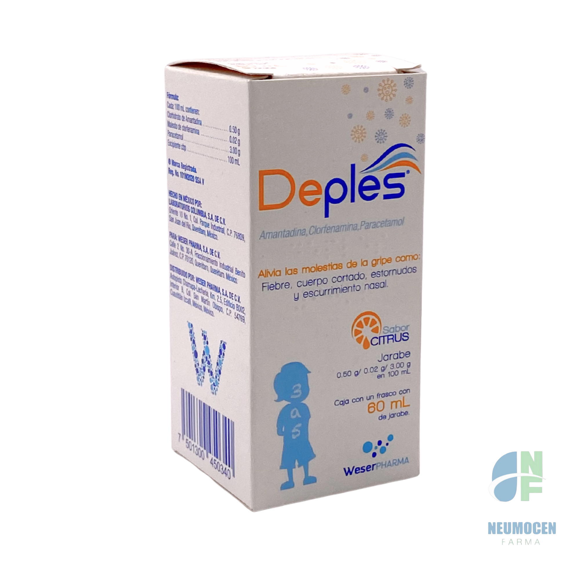 Caja con un frasco con 60 ml