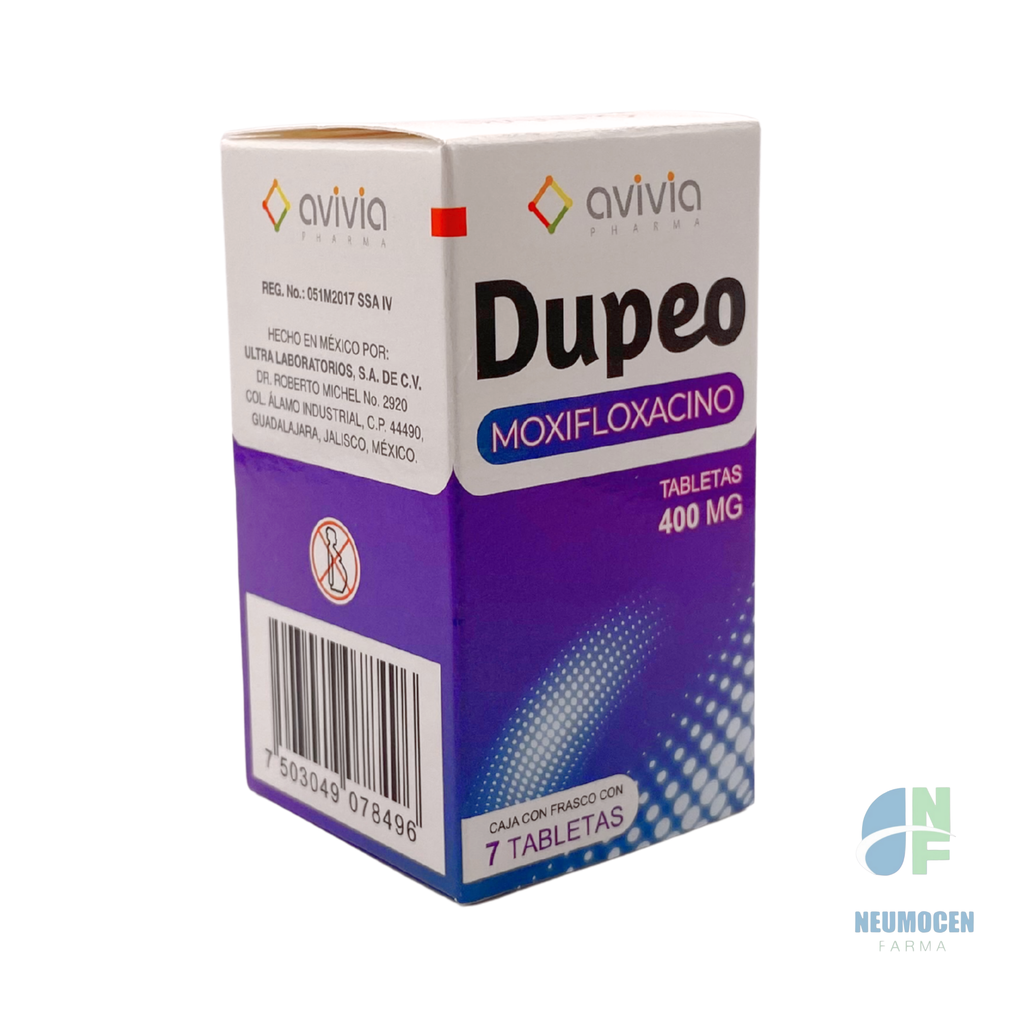 Caja con frasco con 7 tabletas
