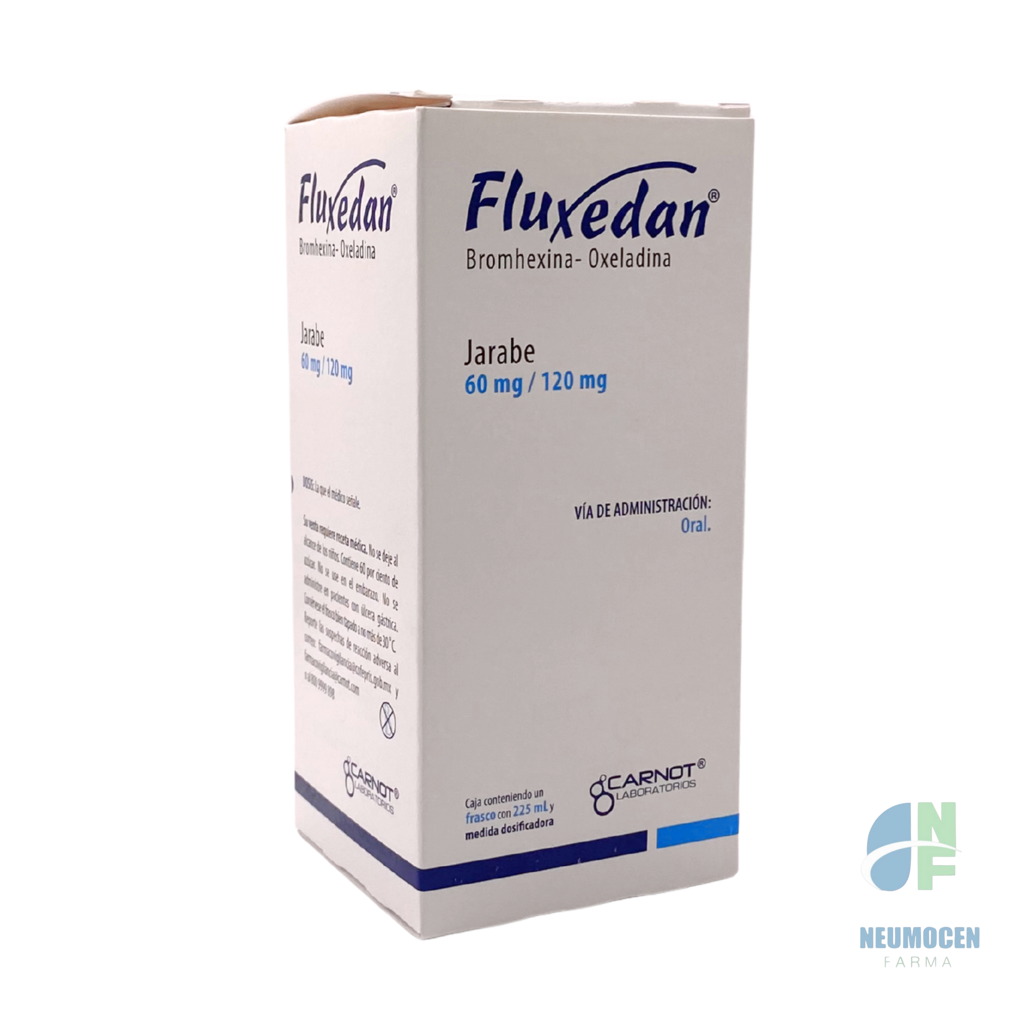 Caja conteniendo un frasco con 225 ml y medida dosificadora