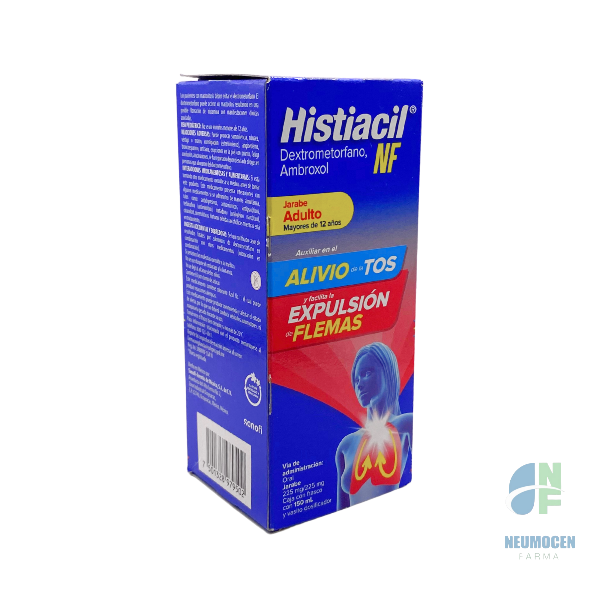 Caja con frasco con 150 ml y vasito dosificador