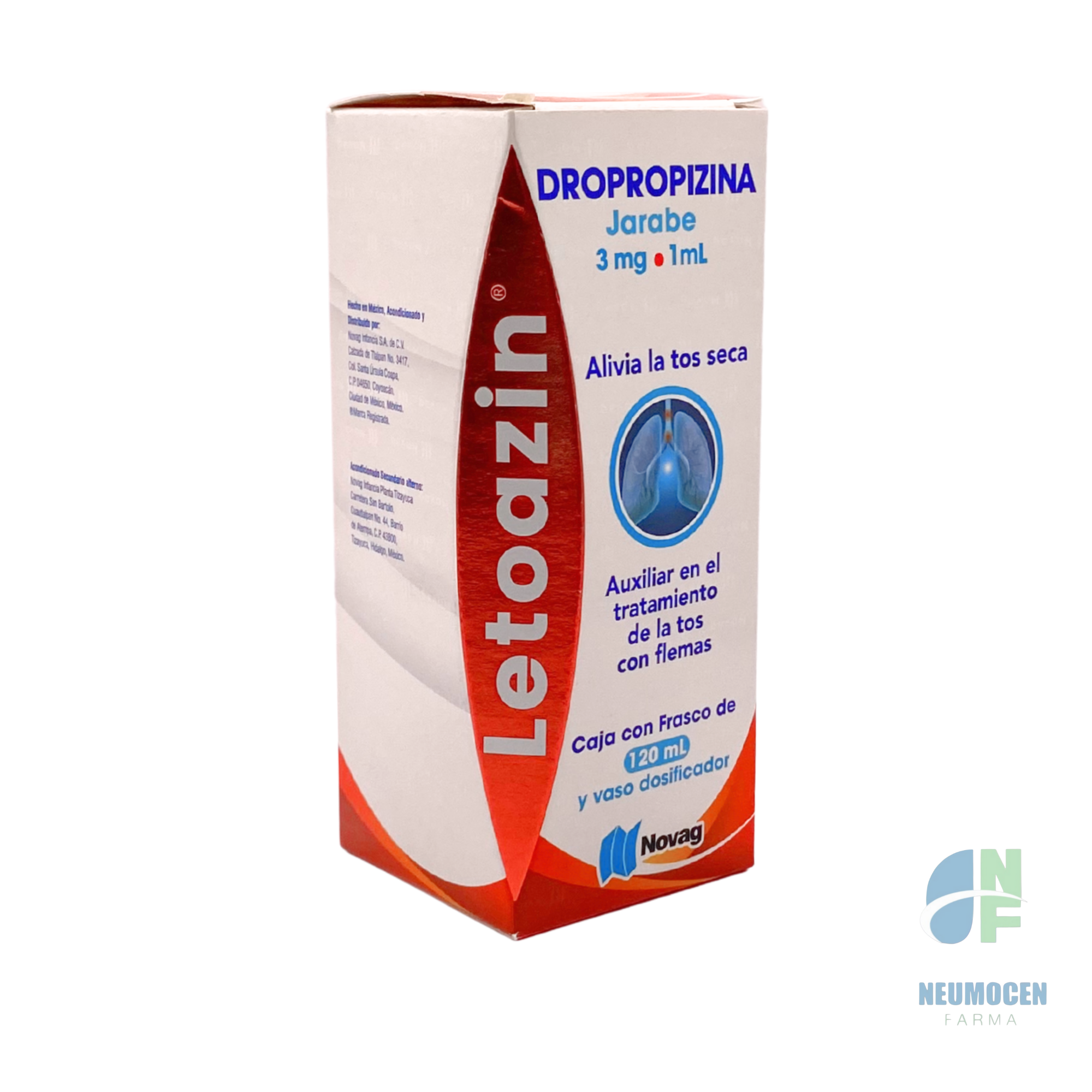 Caja con frasco con 120 ml y vaso dosificador