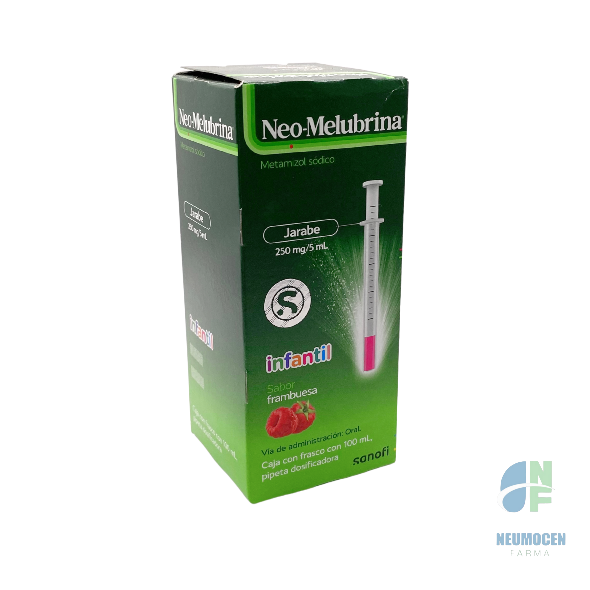 Caja con frasco con 100 ml, pipeta dosificadora