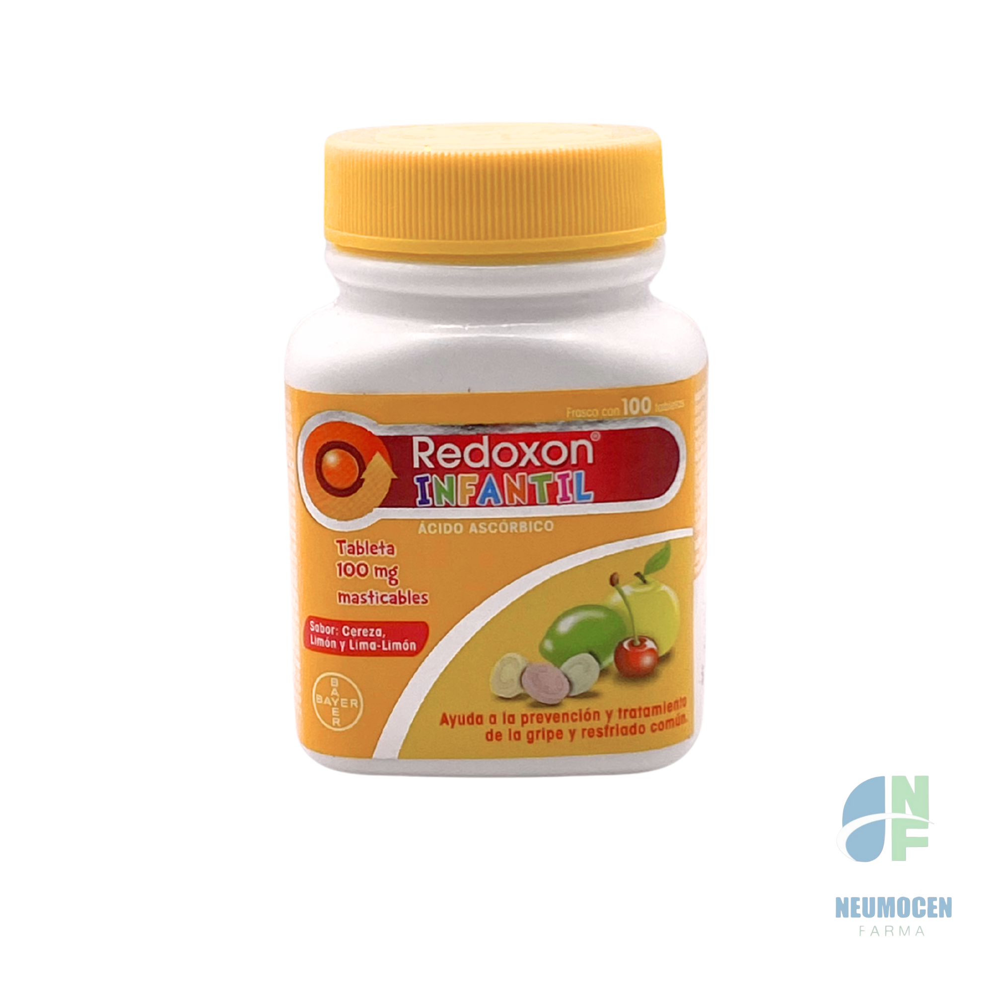 Frasco con 100 tabletas masticables