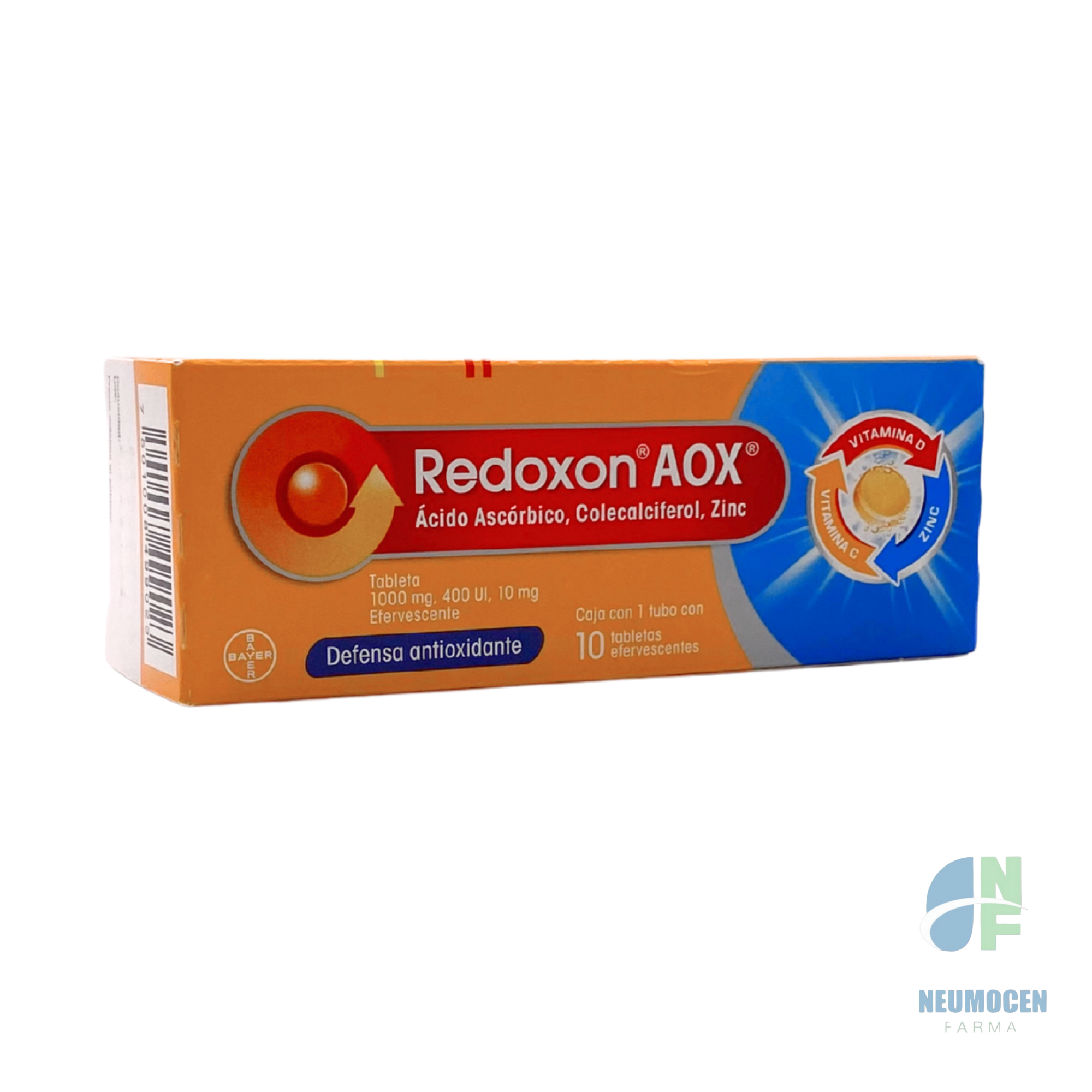 Caja con un tubo con 10 tabletas efervescentes