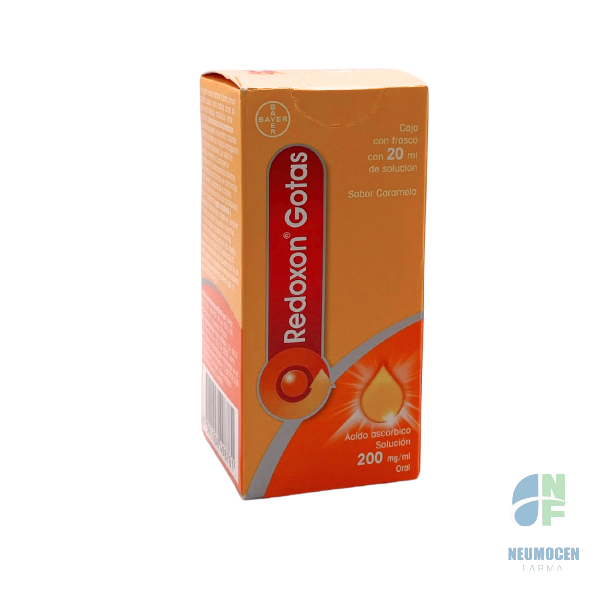 Caja con frasco con 20 ml de solución