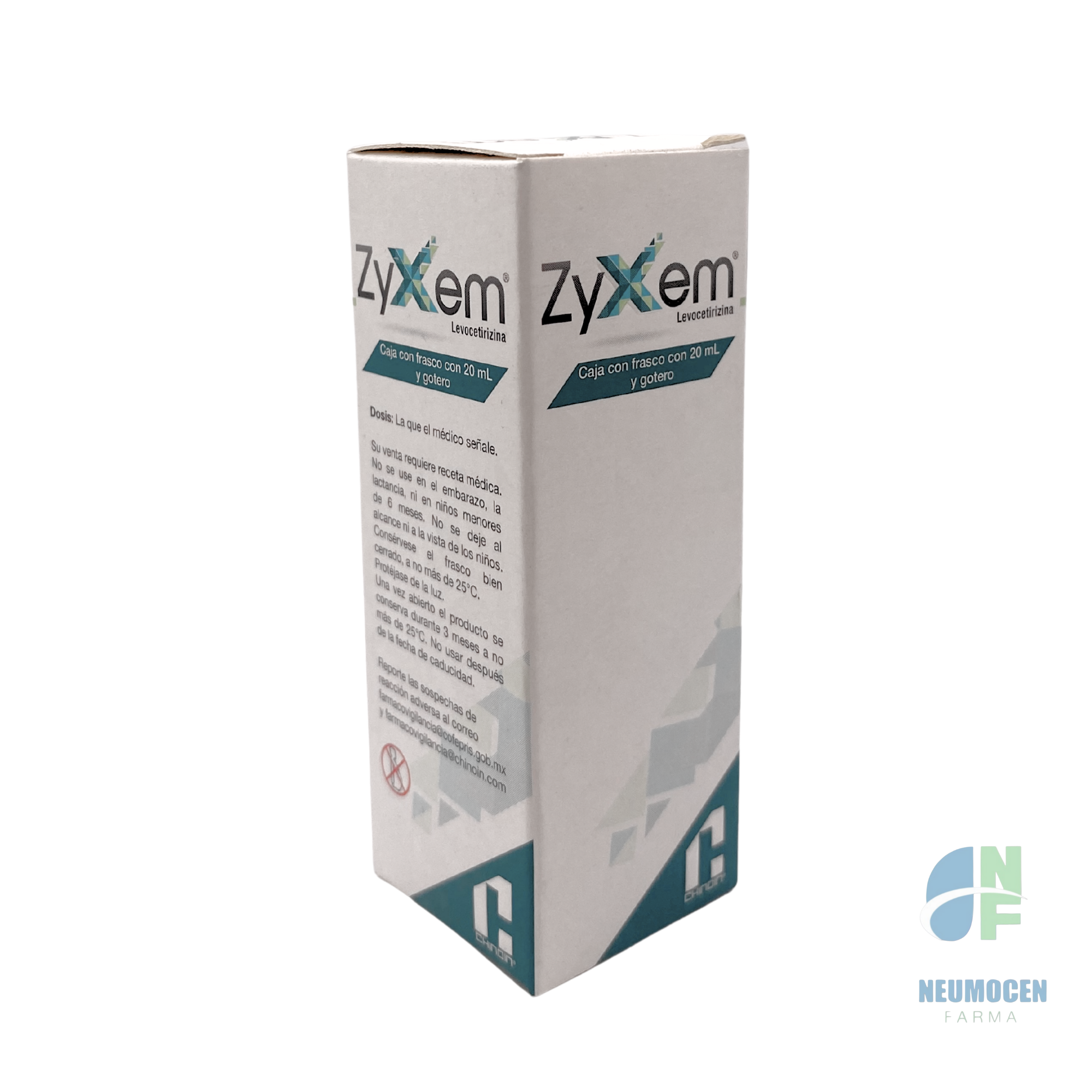 Caja con frasco con 20 ml y gotero