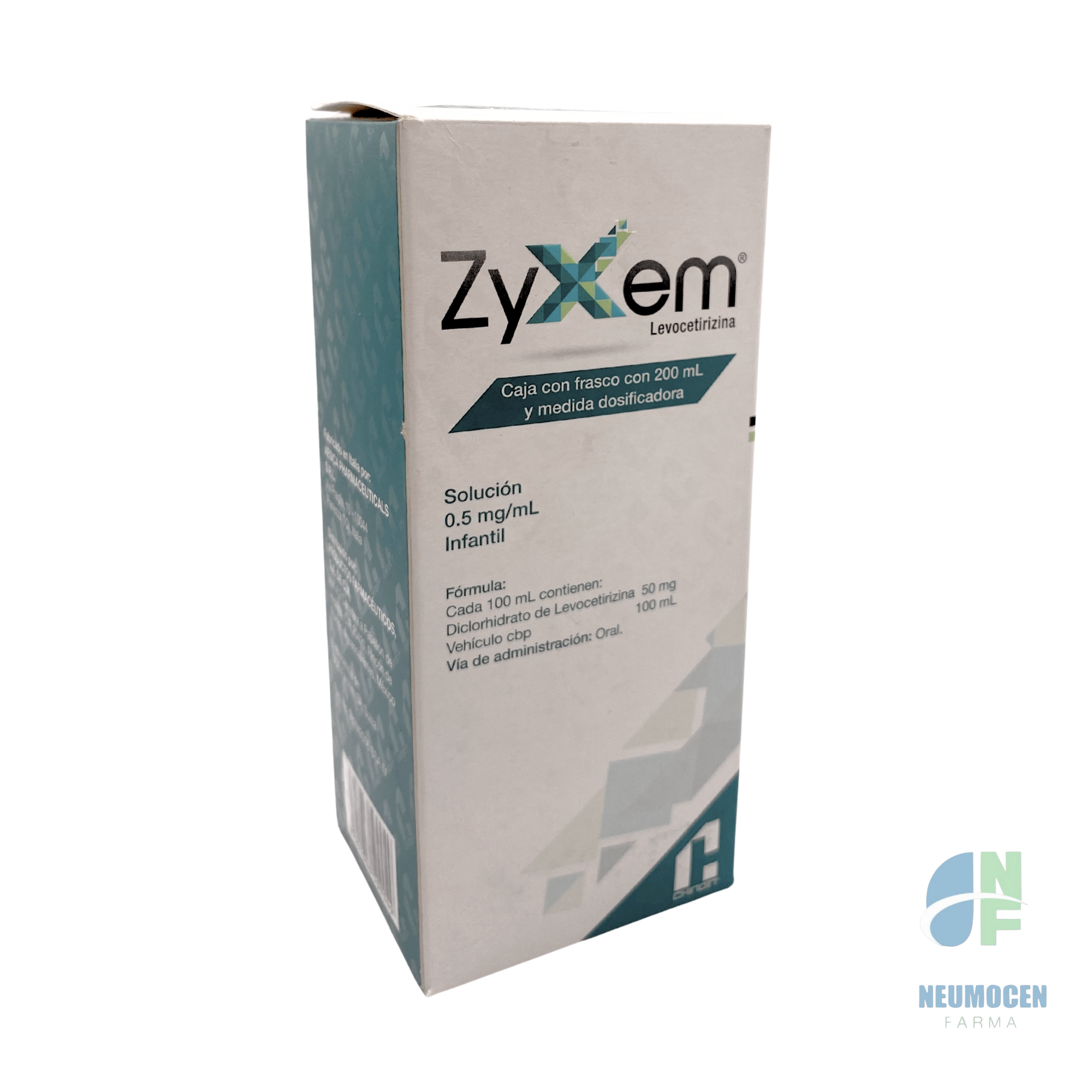 Caja con frasco con 200 ml y medida dosificadora