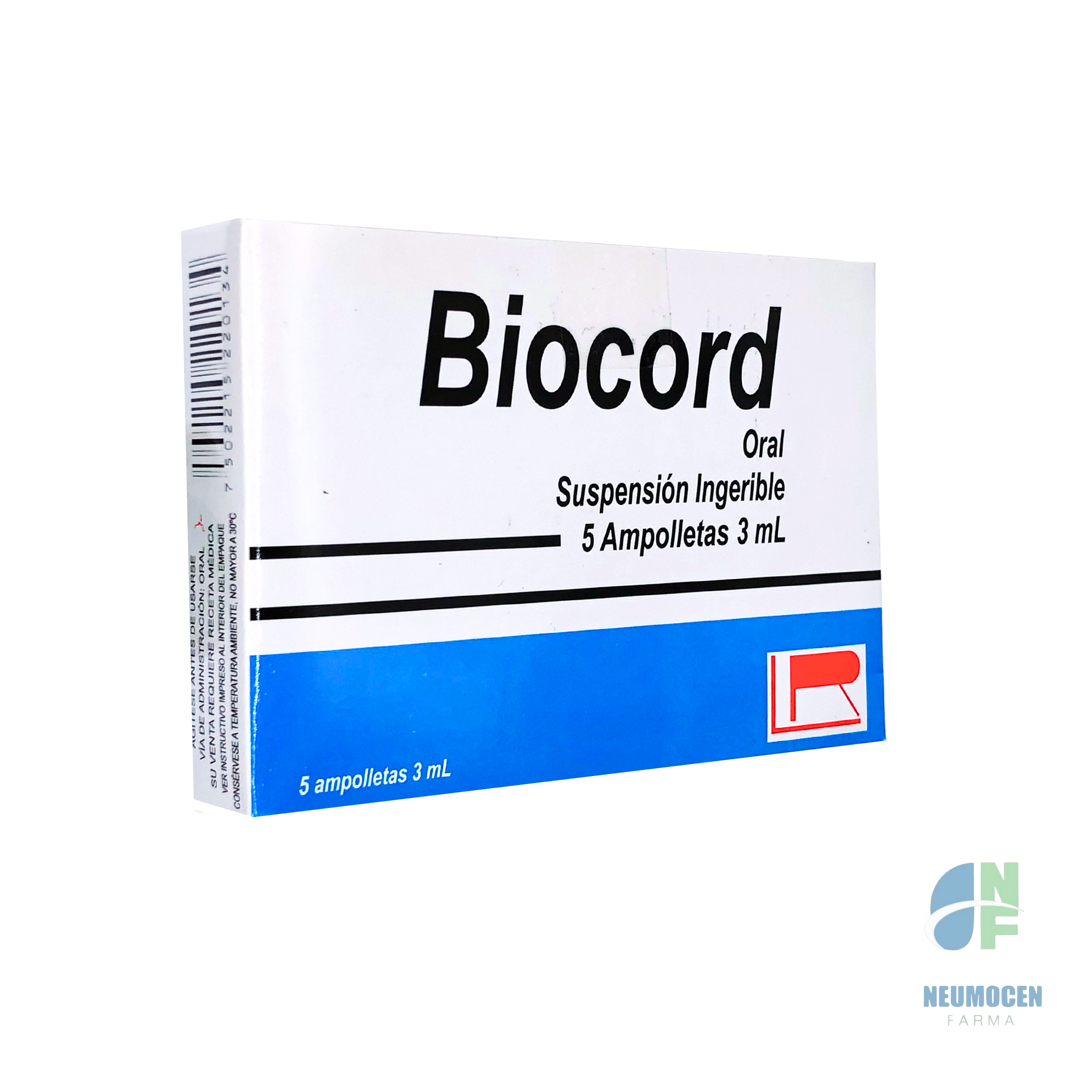 Presentación en caja con 5 ampolletas de 3 ml