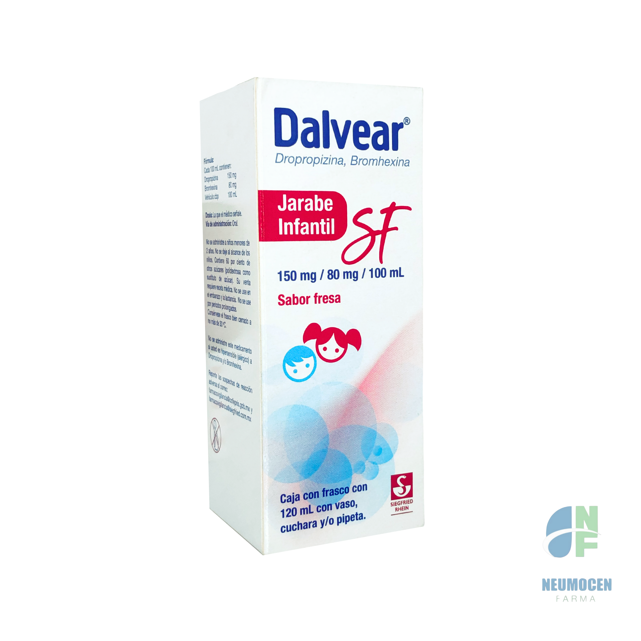 Caja con frasco con 120 ml con vaso, cuchara y/o pipeta