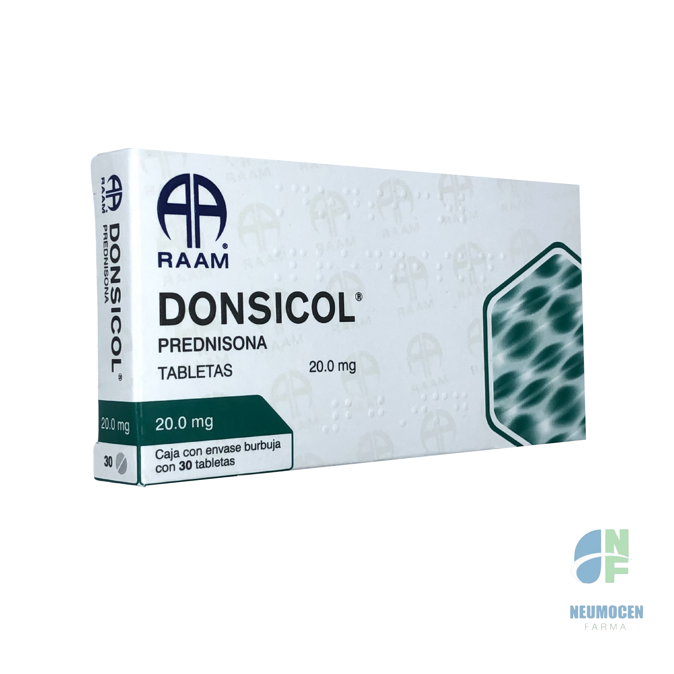 Caja con envase burbuja con 30 tabletas