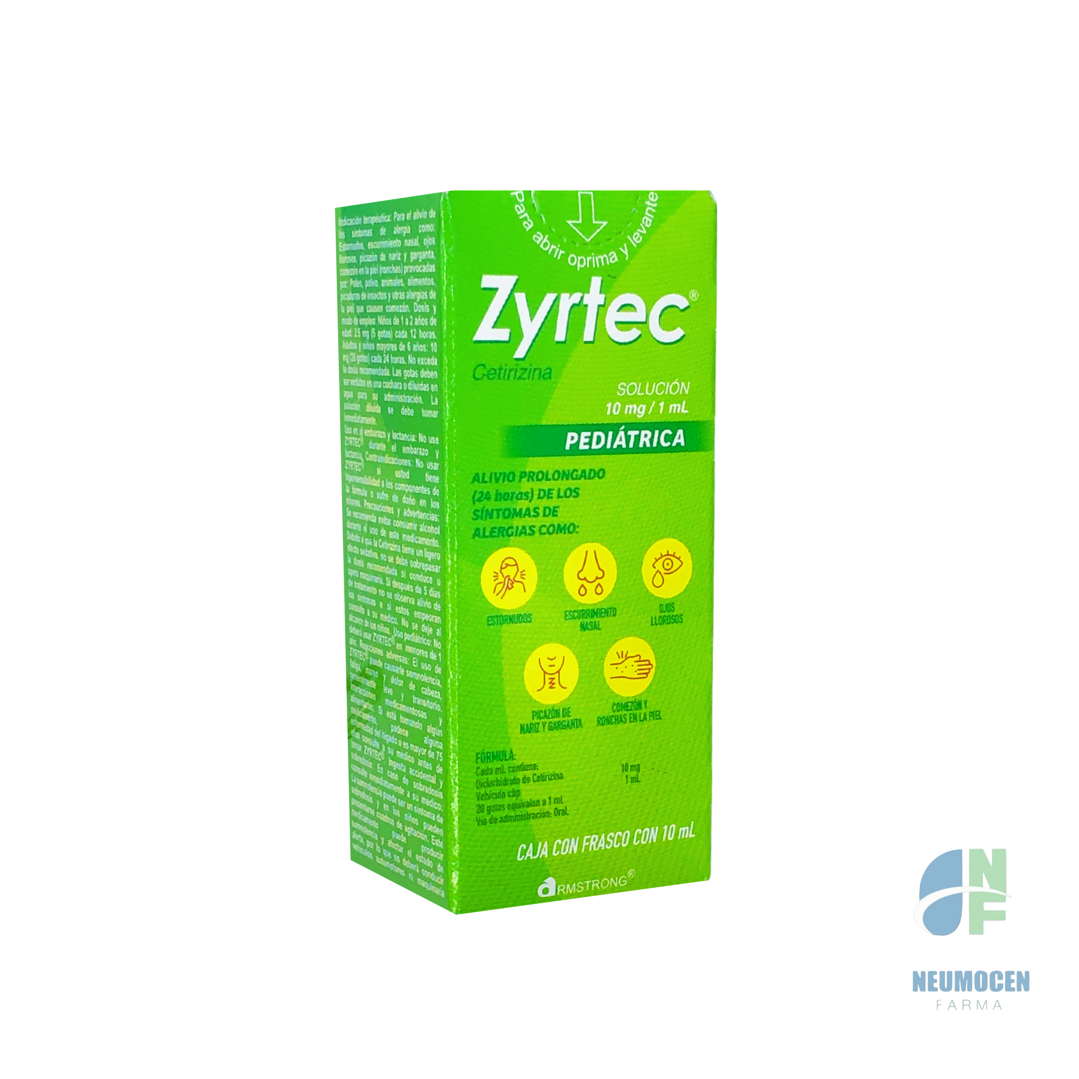 Caja con frasco con 10 ml