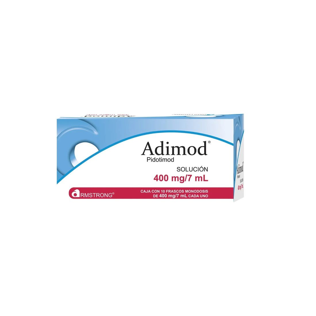 Caja con 10 frascos monodosis de 400 mg/7 ml cada uno
