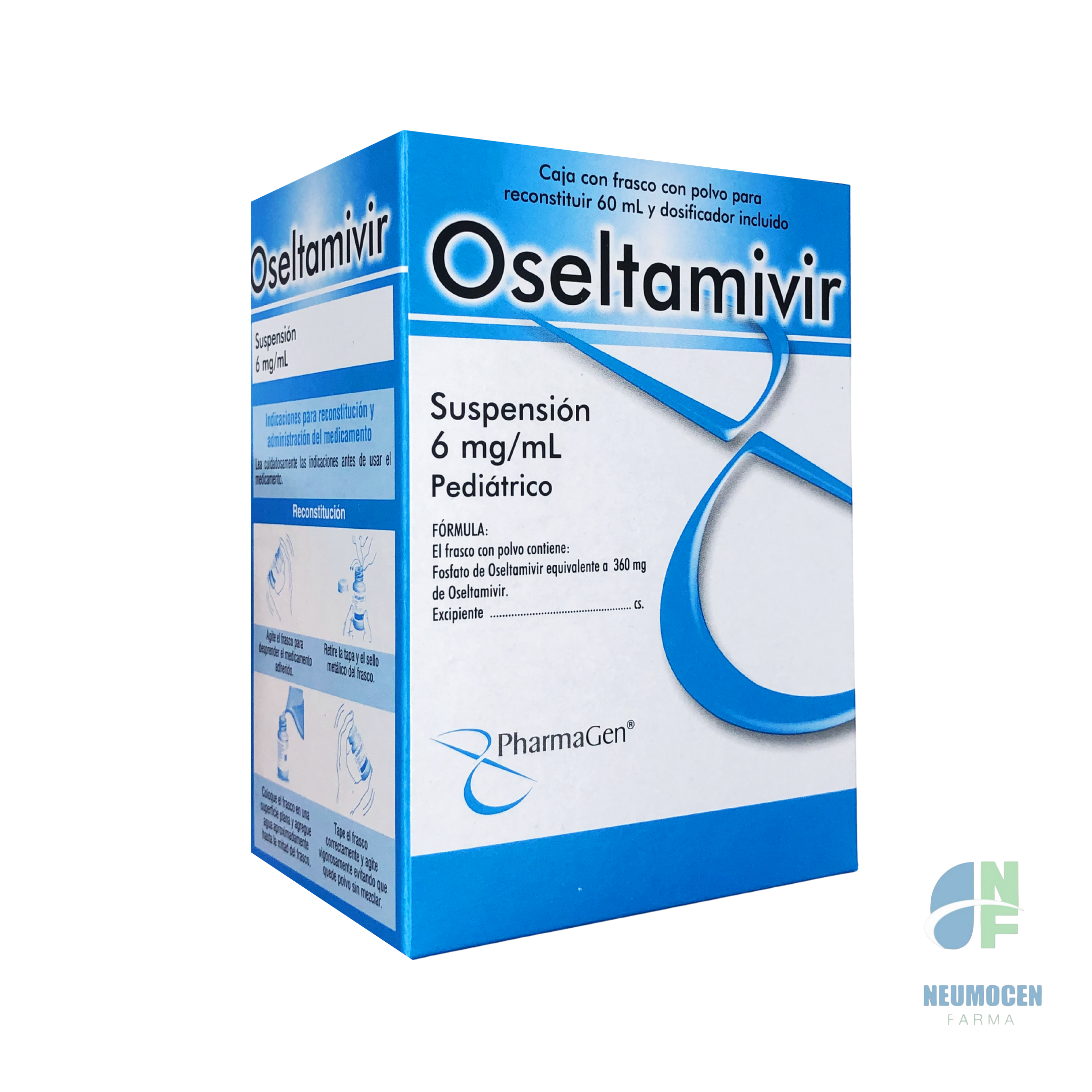 Caja con frasco con polvo para reconstituir 60 ml y dosificador incluido