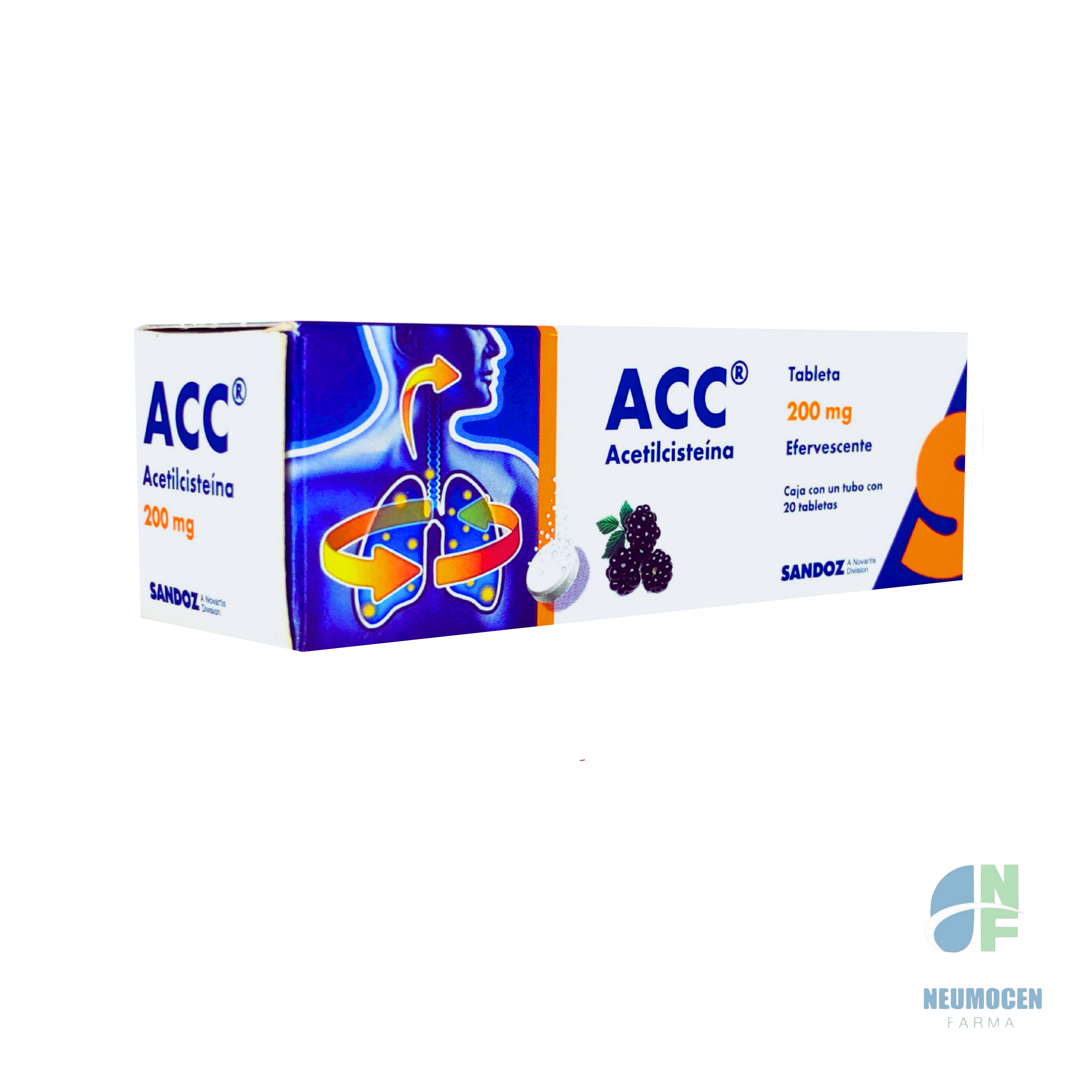 Caja con un tubo con 20 tabletas efervescentes