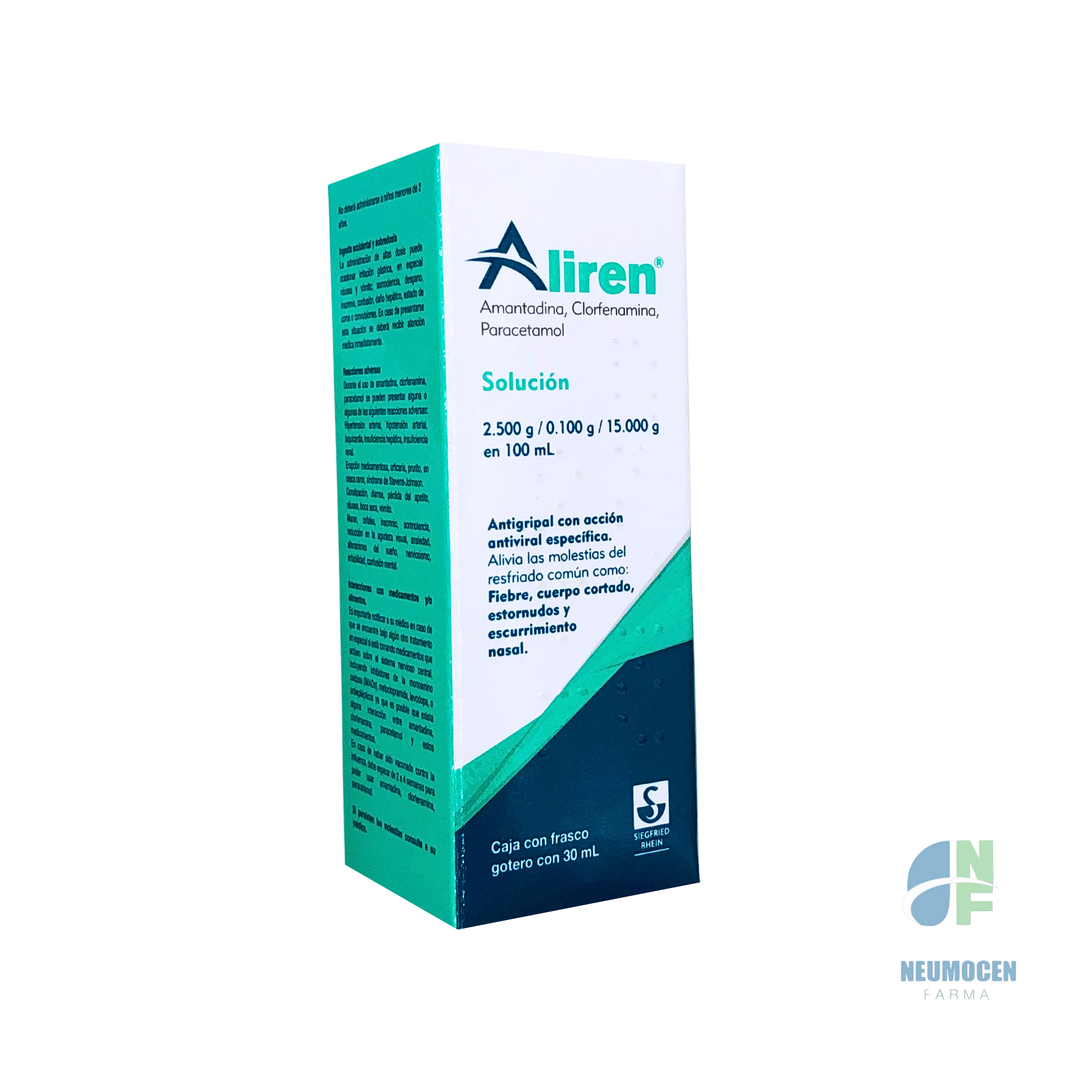 Caja con frasco gotero con 30 ml