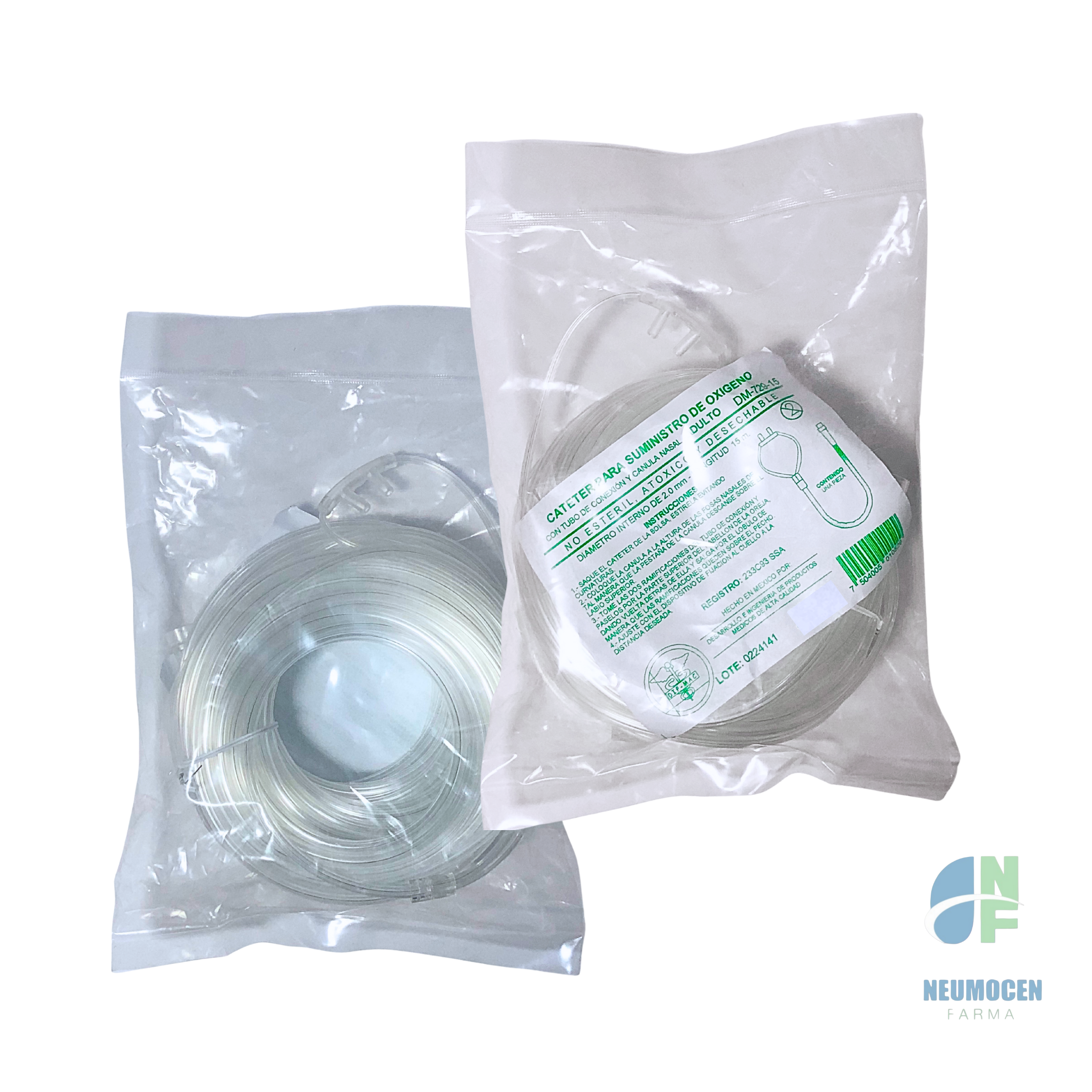 Cánula nasal para oxígeno adulto 15 metros empaque