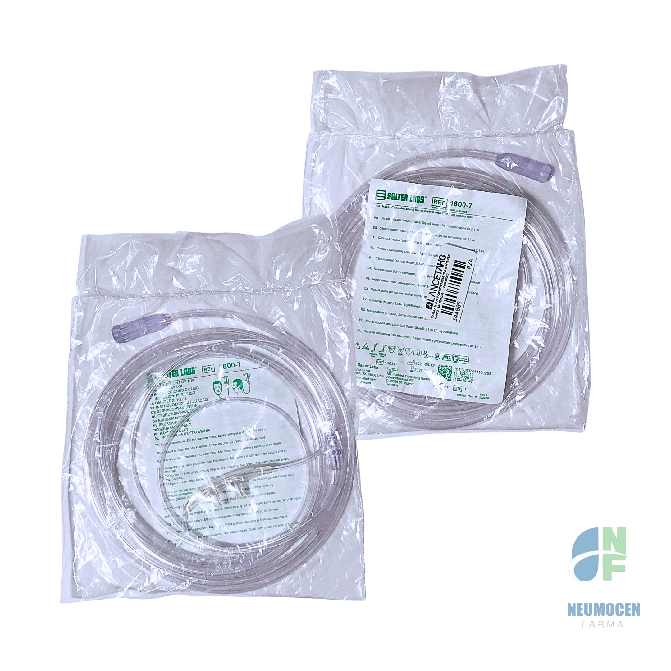 Cánula nasal para oxígeno adulto salter labs 2.1 metros empaque