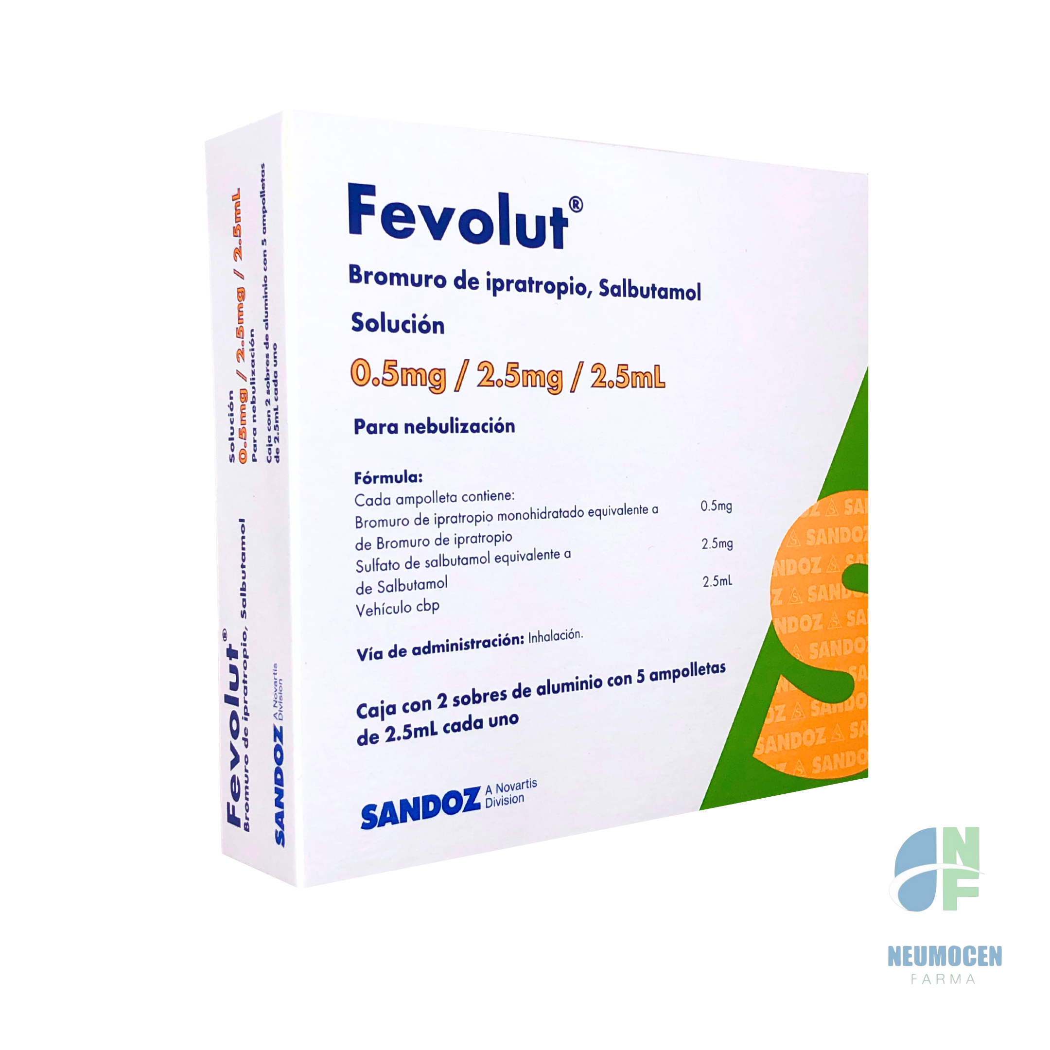 Caja con 2 sobres de aluminio con 5 ampolletas de 2.5 ml cada uno