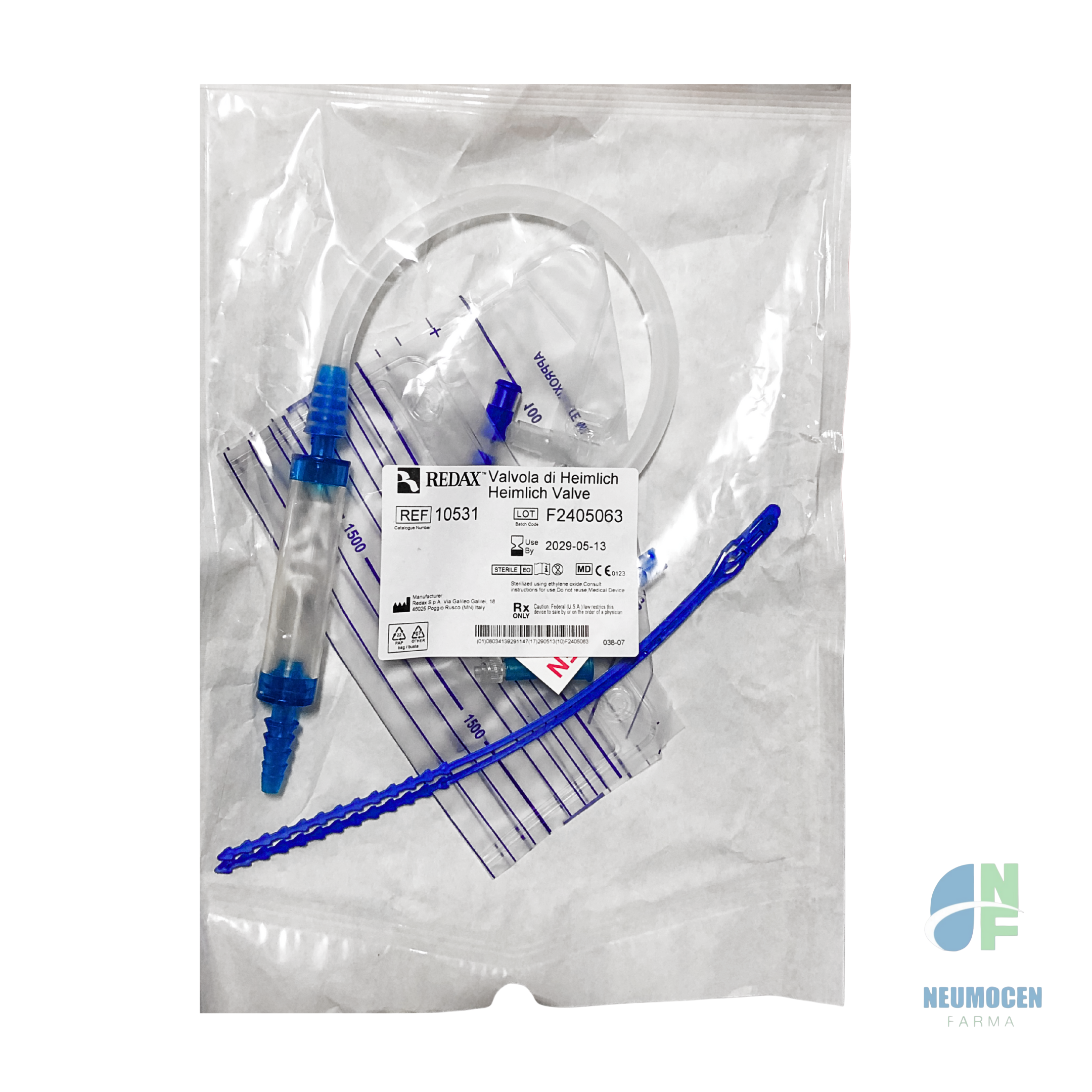 Válvula de Heimlich con reservorio de 2,000 mL