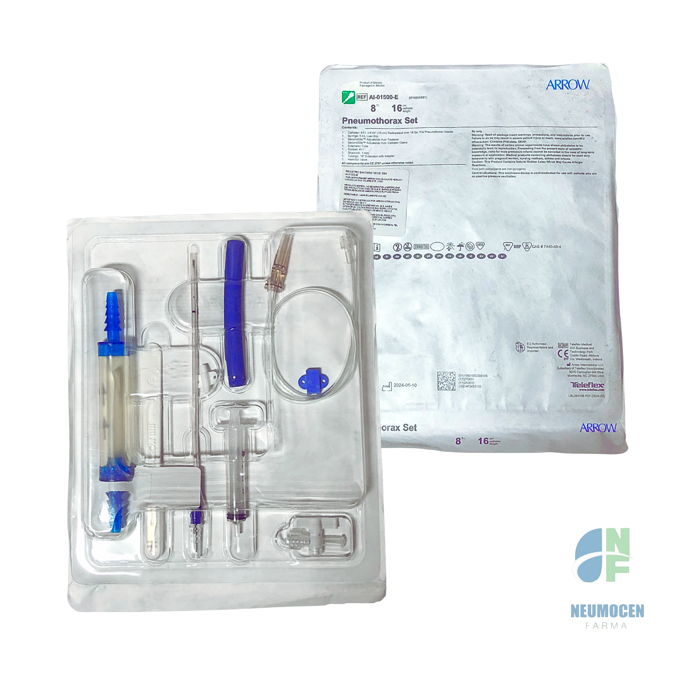Kit de Catéter para Neumotórax Arrow 8fr caja