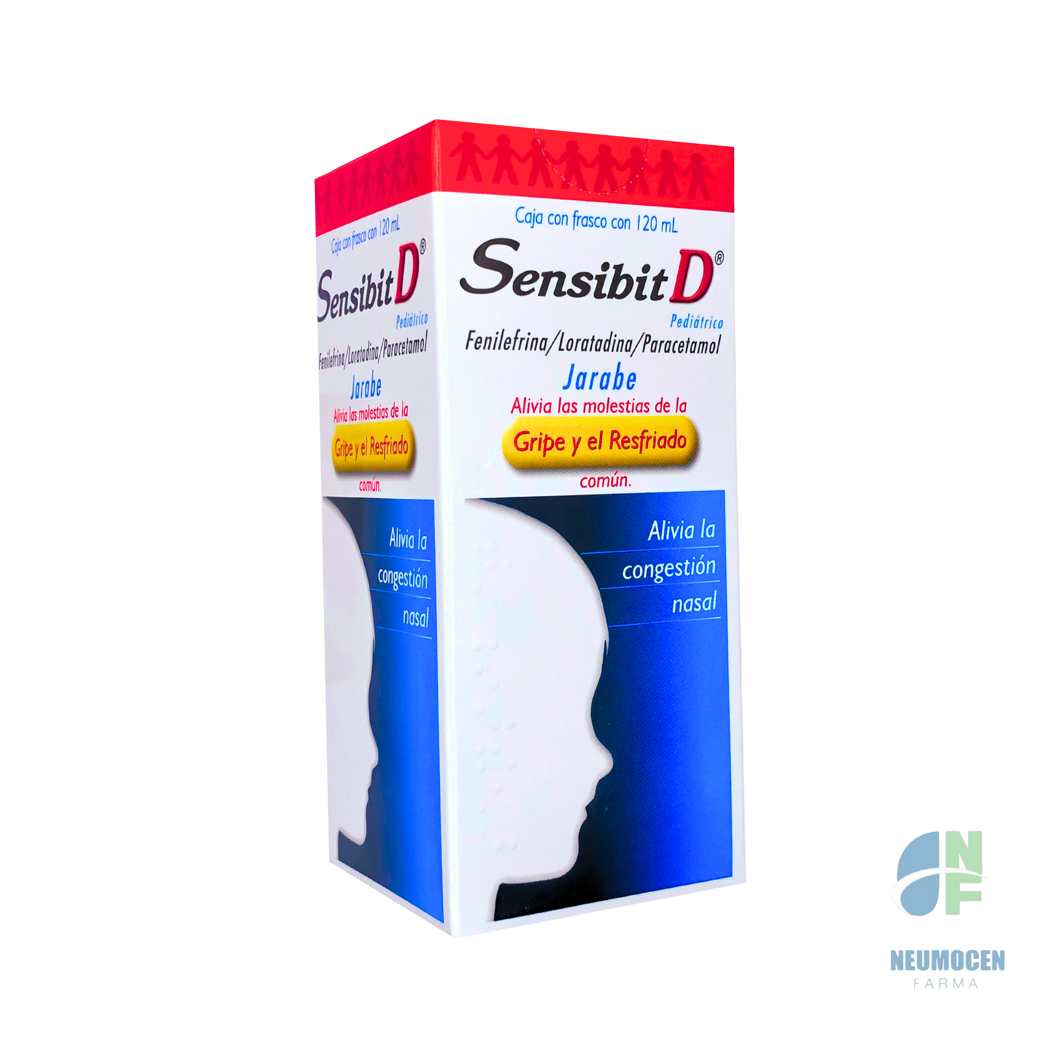 Caja con frasco con 120 ml