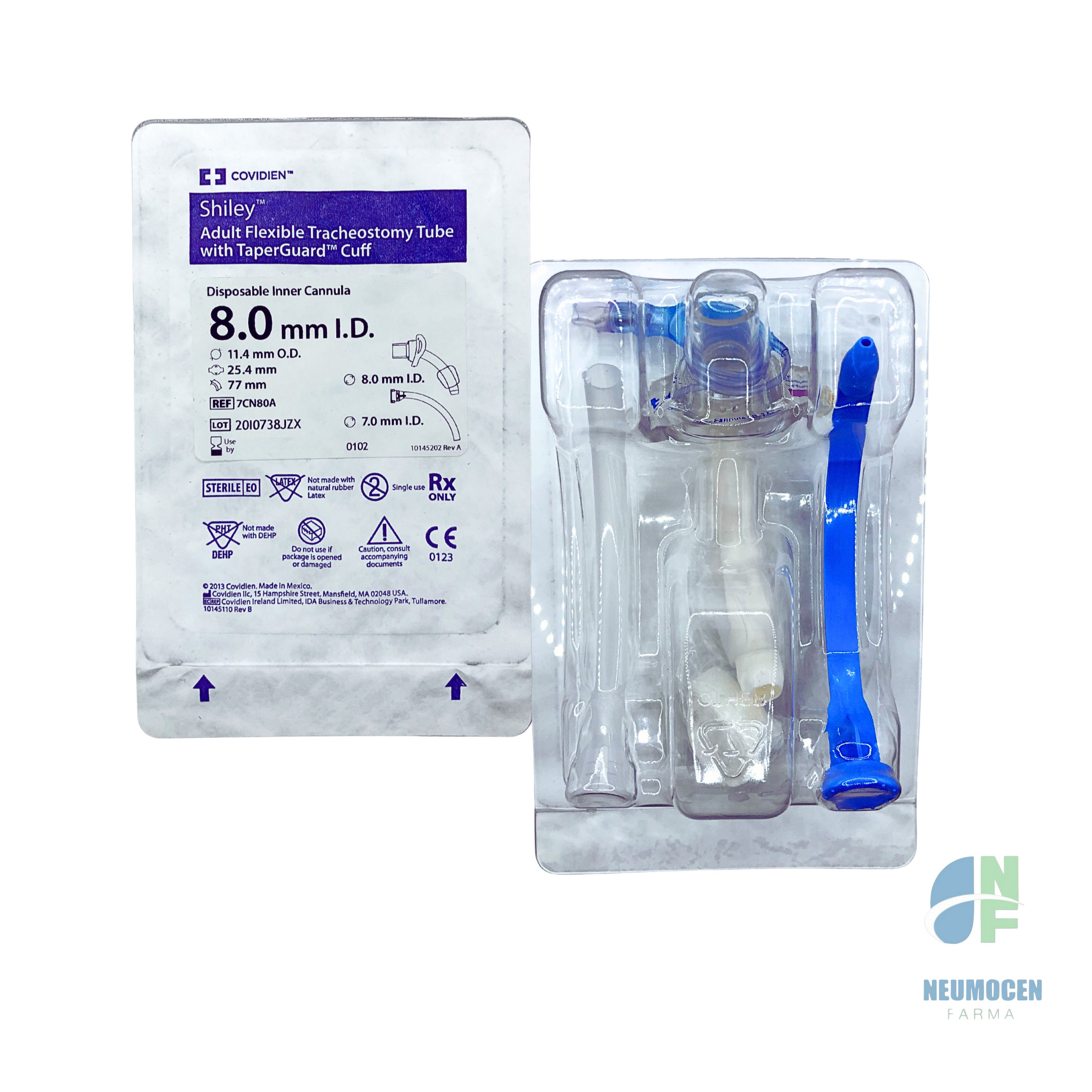 Cánula de Traqueostomía Shiley Adulto 7CN80A con globo caja
