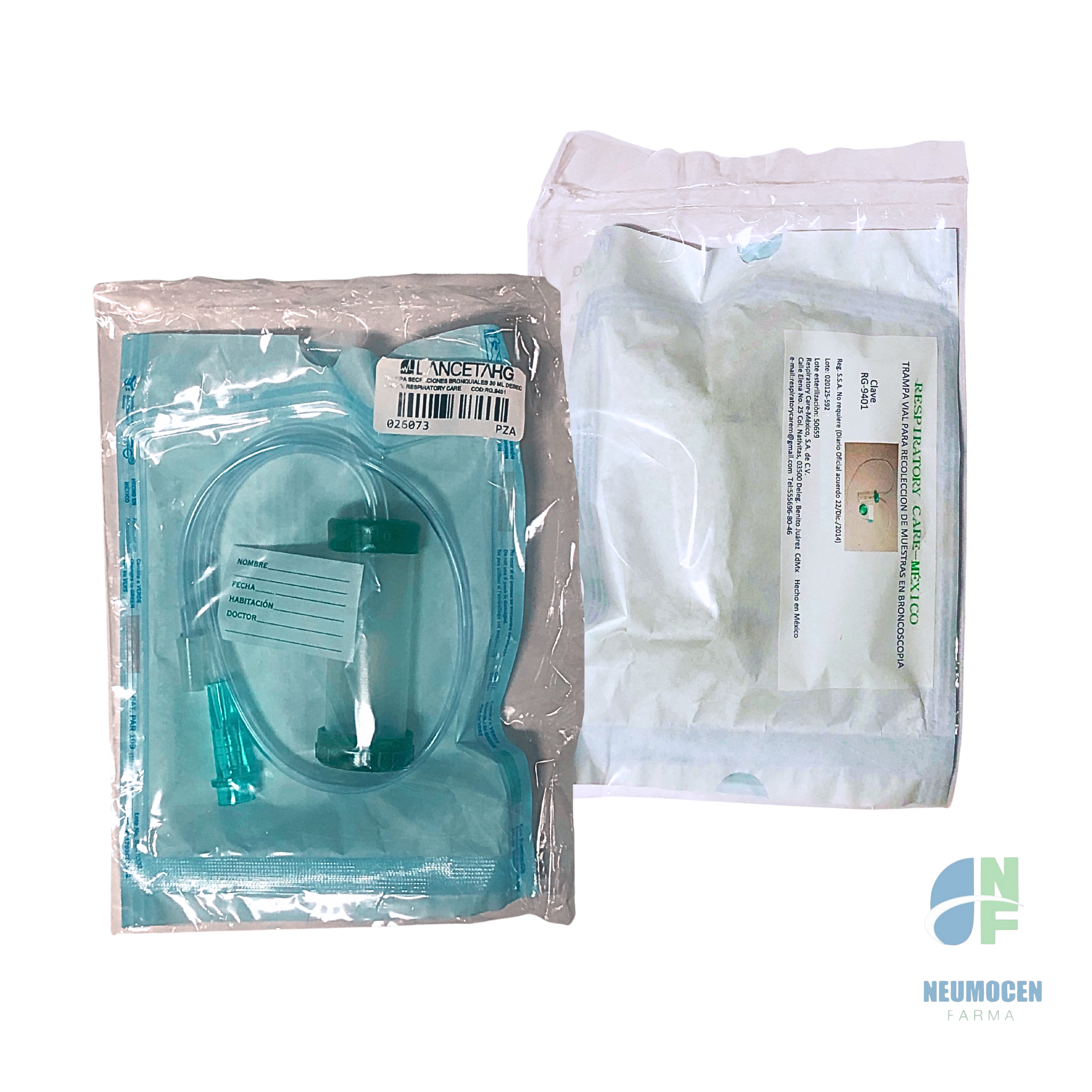 rampa vial para recolección de muestras en broncoscopia 30 ml empaque