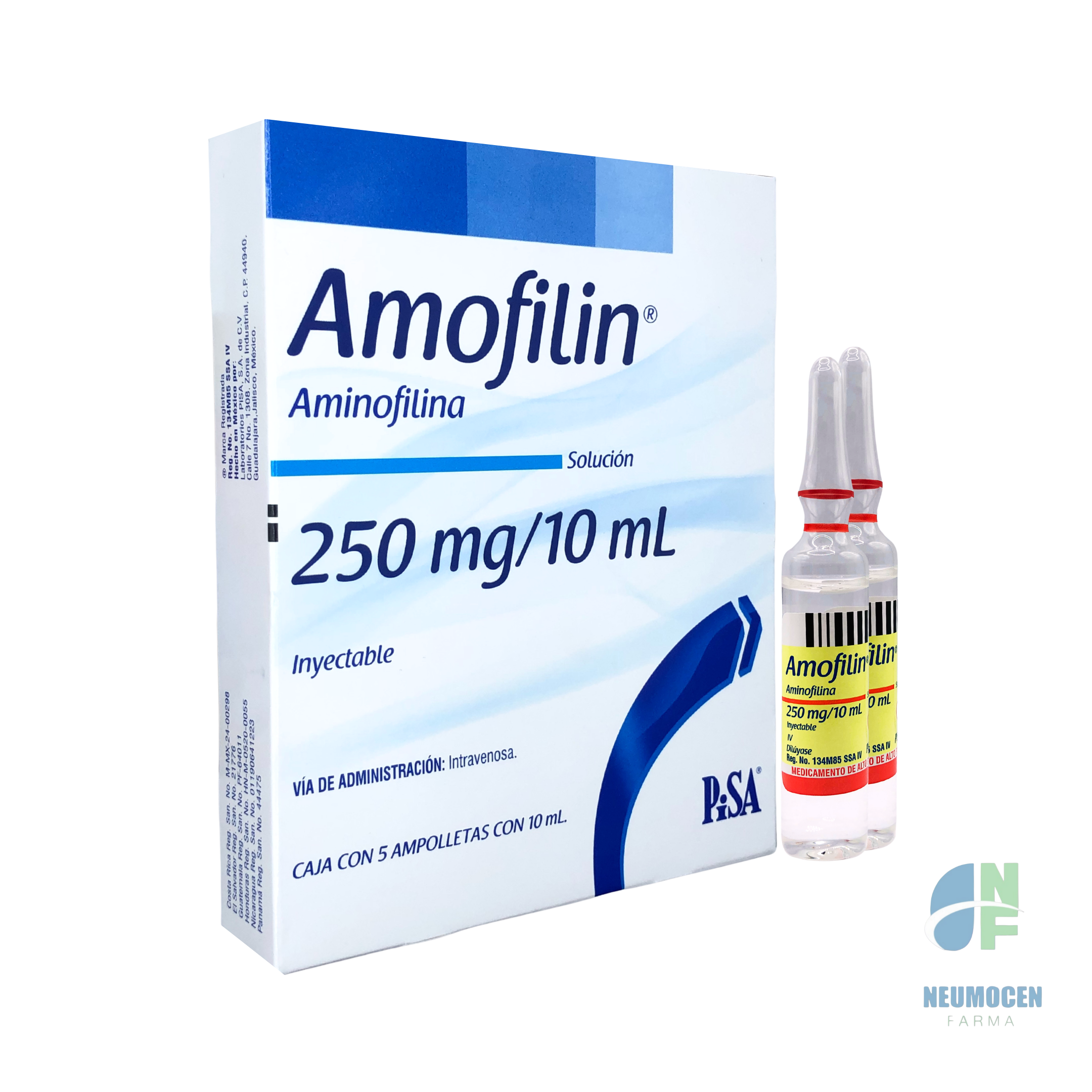 Caja con 5 ampolletas con 10 ml