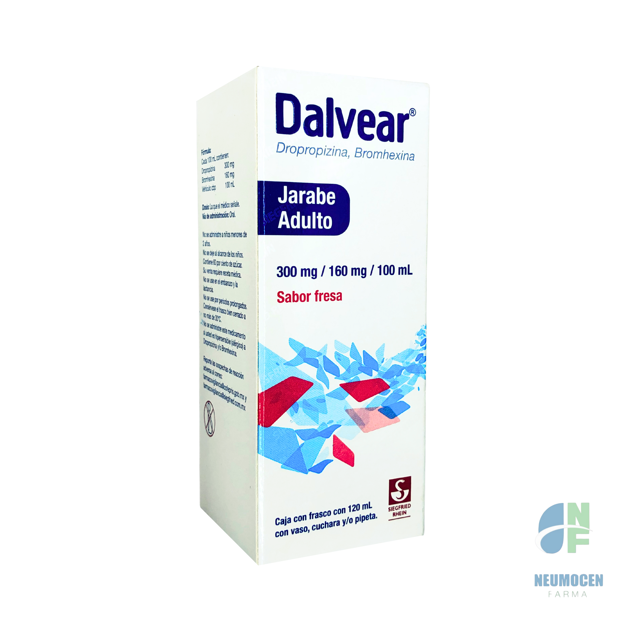 Caja con frasco con 120 ml con vaso, cuchara y/o pipeta