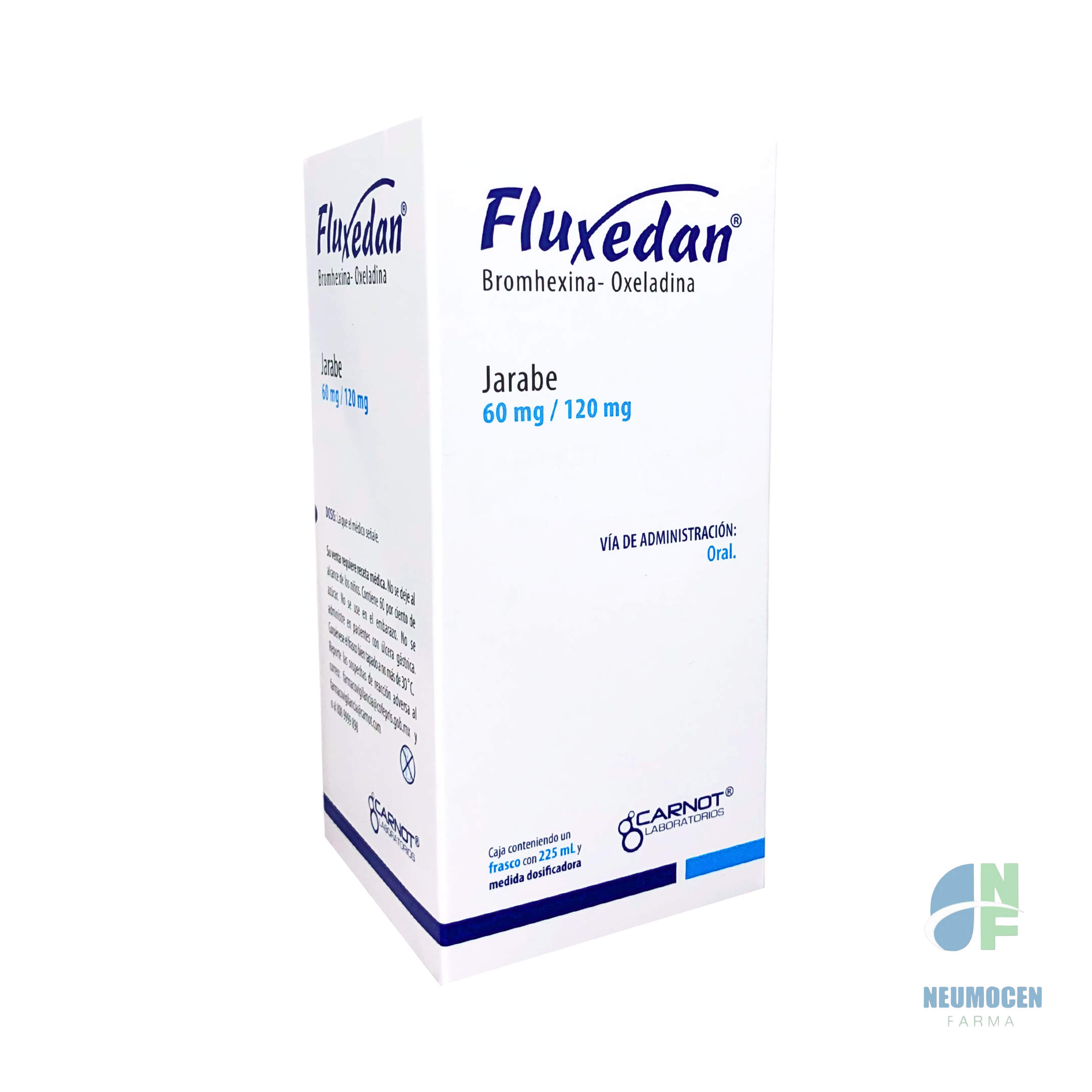 Caja conteniendo un frasco con 225 ml y medida dosificadora