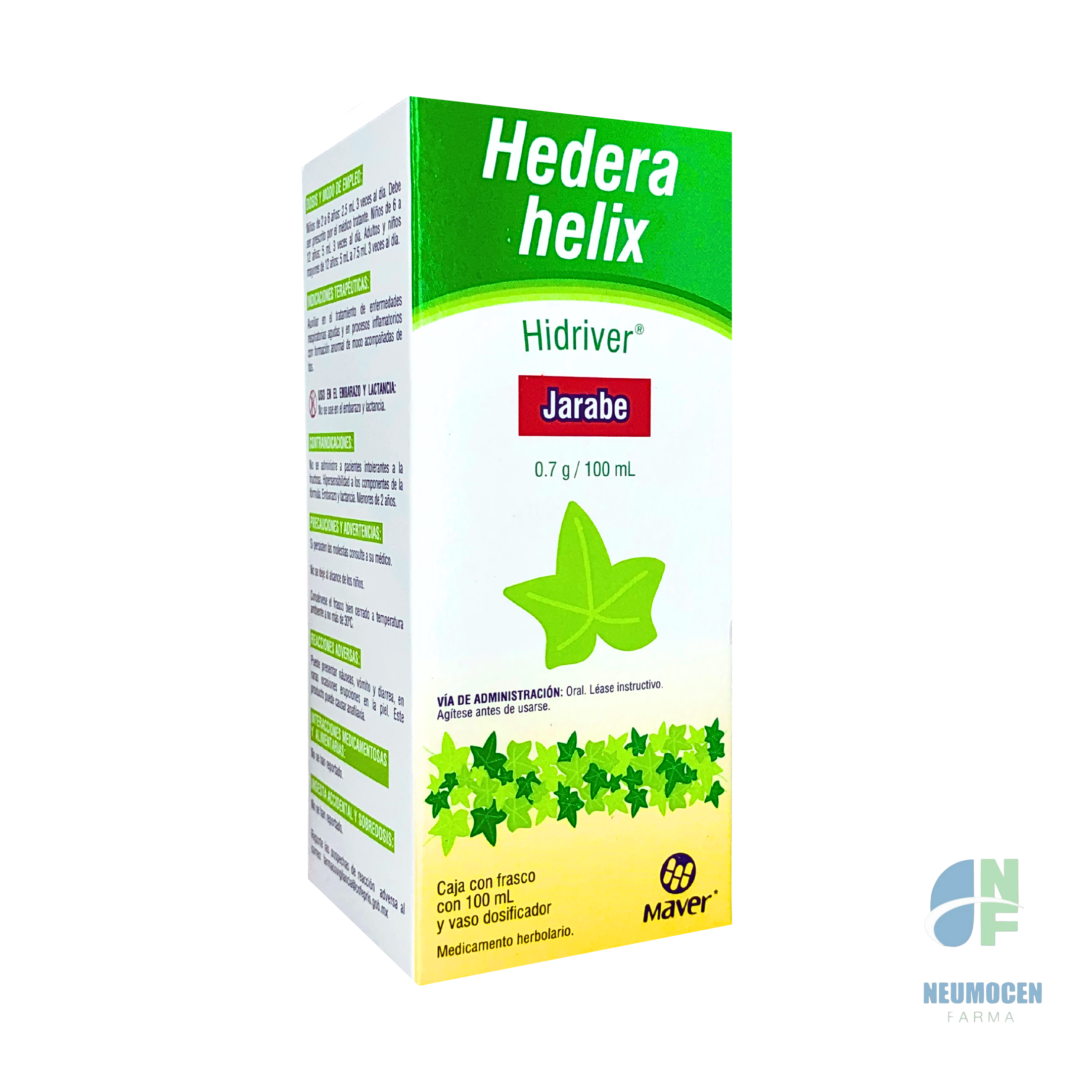 Caja con frasco con 100 ml y vaso dosificador