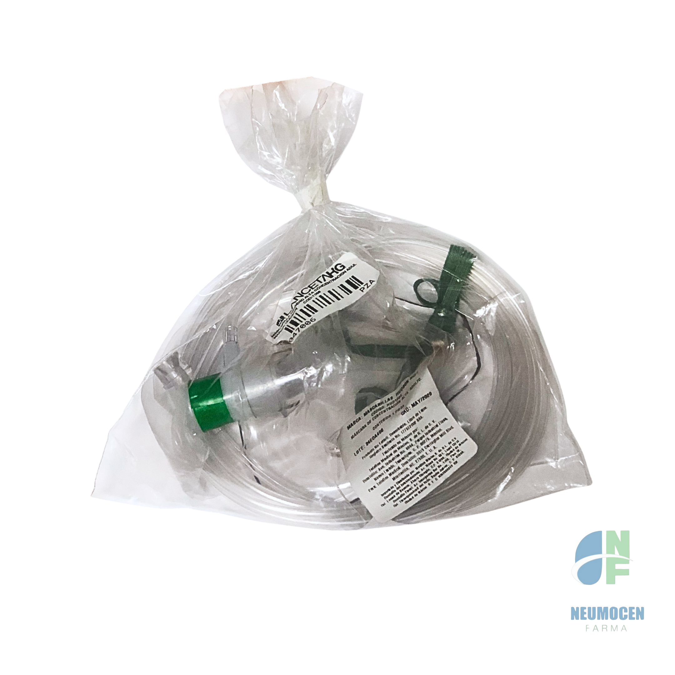 Mascarilla para oxígeno con bolsa reservatorio Pediátrica hudson empaque