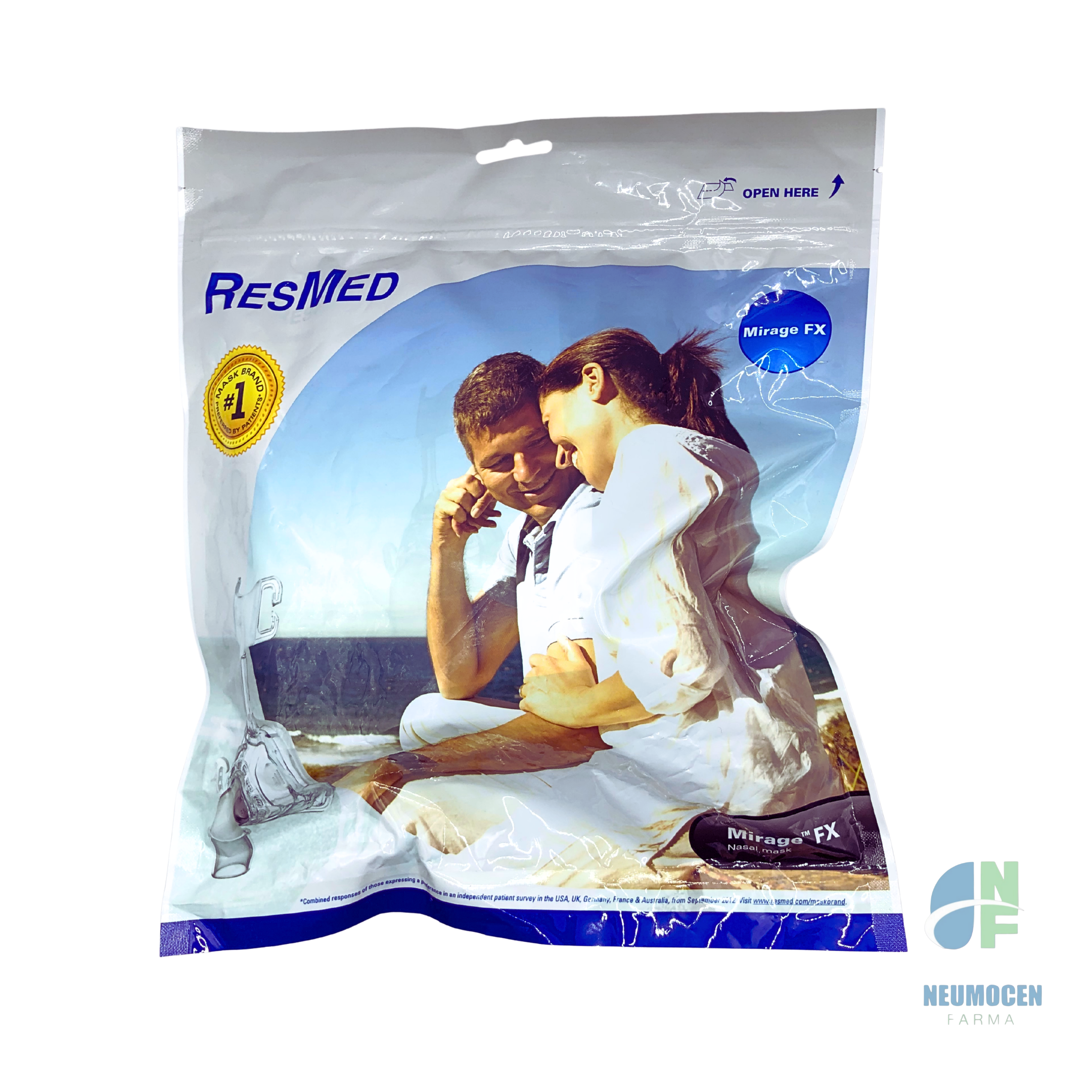 Mascarilla nasal resmed mirage fx con soporte frontal estándar empaque