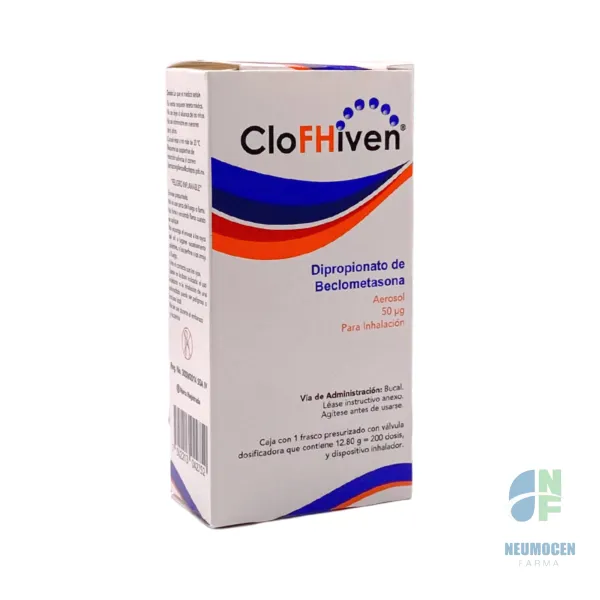 Caja con 1 frasco presurizado con válvula dosificadora que contiene 12.80 g = 200 dosis y dispositivo inhalador
