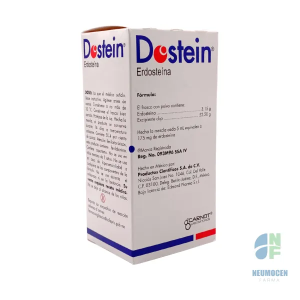 Caja con frasco con polvo para 90 ml y medida dosificadora