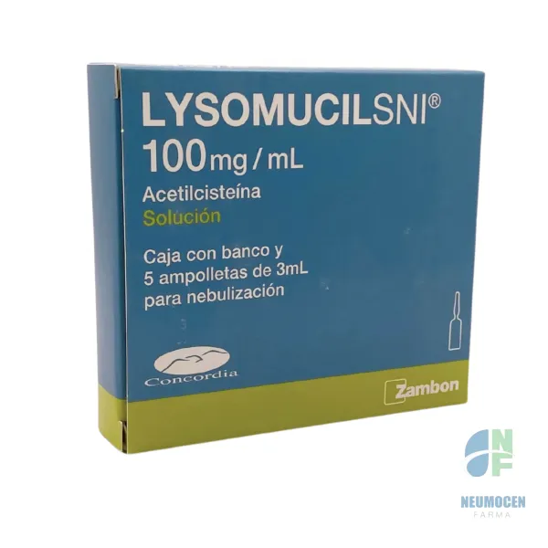 Caja con banco y 5 ampolletas de 3 ml para nebulización