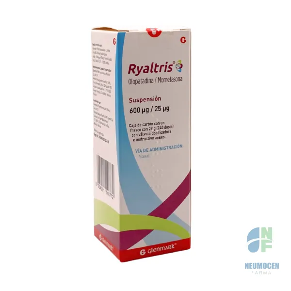 Caja de cartón con un frasco con 29 g (240 dosis) con válvula dosificadora e instructivo anexo