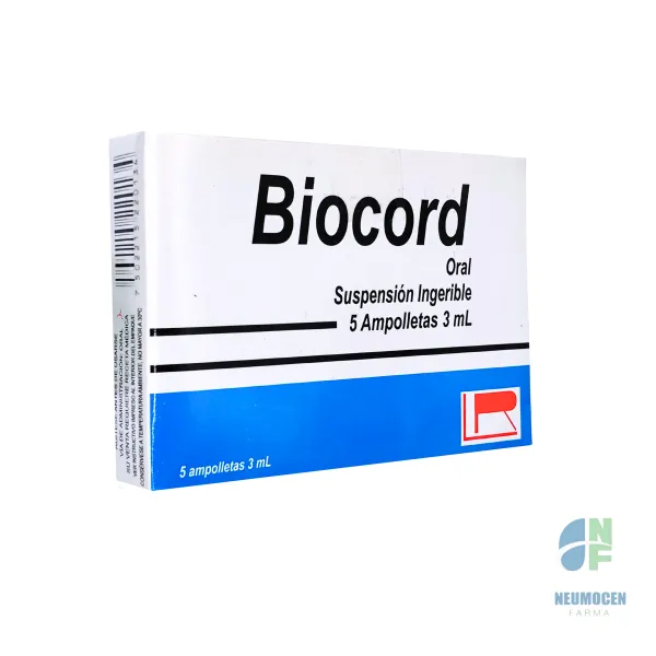 Presentación en caja con 5 ampolletas de 3 ml