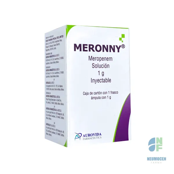 Caja de cartón con 1 frasco ámpula con 1 g