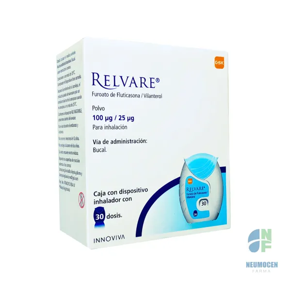 Caja con dispositivo inhalador con 30 dosis