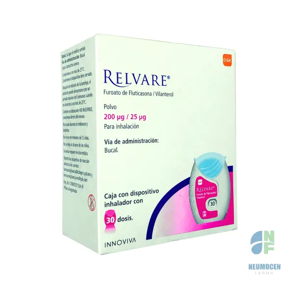 Caja con dispositivo inhalador con 30 dosis