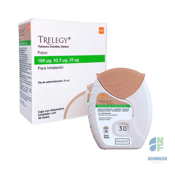 Caja con dispositivo inhalador con 30 dosis