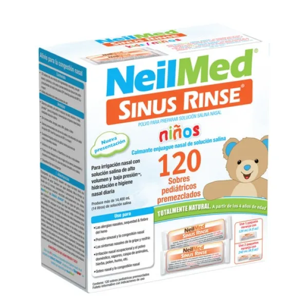 Neilmed Sinus Rinse infantil 120 sobres premezclados 