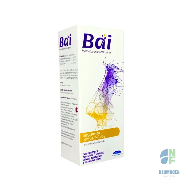 Caja con frasco con 18 ml y (150 dosis) y válvula dosificadora