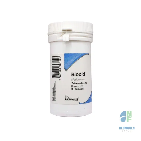 Presentación en frasco con 30 tabletas